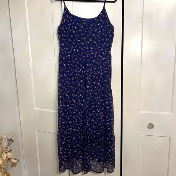 Halogen Dresses | Like New Halogen Floral Maxi Dress | Color: Blue/Orange | Size: L | Ashleygn17'S Closet
